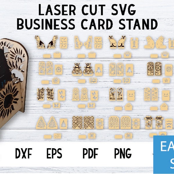 BUSINESS CARD Hholder - TESTED - Cut Files 3mm, Laser cut files, Glowforge, Digital files, Instant download, High Quality, Instant download