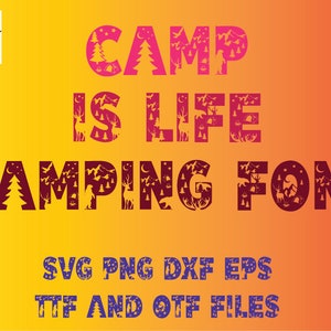FONTE DE CAMPISMO SVG | Alfabeto Camping Svg |Fonte de caminhada| Camping Svg Cricut | Silhueta de acampamento | Caminhadas Svg, Cartas de acampamento,Download instantâneo
