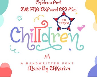 Children Font, Crafty Font, Display Font, Cute Font, Bold Font, Procreate Font, Cricut Fonts, Fonts for Crafters, Fonts for Cricut,Kids Font