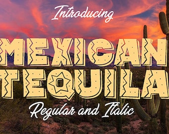 MEXIKANISCHE TEQUILA Schrift SVG, mexikanisches Alphabet, mexikanische Buchstaben und Zahlen svg für Cricut, Silhouette, mexikanische Zeichen - Instant download