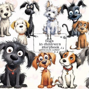 Dogs in Childrens story Png, Puppy, Pets Clipart Bundle, cute dogs clipart, Story Dogs, Digital files, Instant download