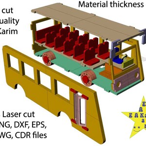 Bus Laser Cut File | SVG, CDR, DWG, Dxf, Png, and Others Digital Files ...