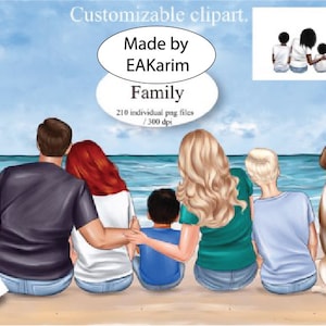 CLIPART FAMILIAR, Familia con archivos Png de perros, Archivo de corte familiar, Paquete familiar, Clipart familiar, Diseño familiar, Día del padre, Familias grupales