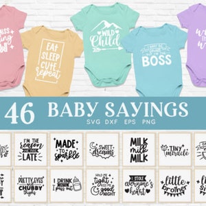 Baby Sayings SVG bundel - grappige baby rompertje SVG - pasgeboren SVG - pasgeboren baby meisjes en jongens SVG-bestanden voor de cricut