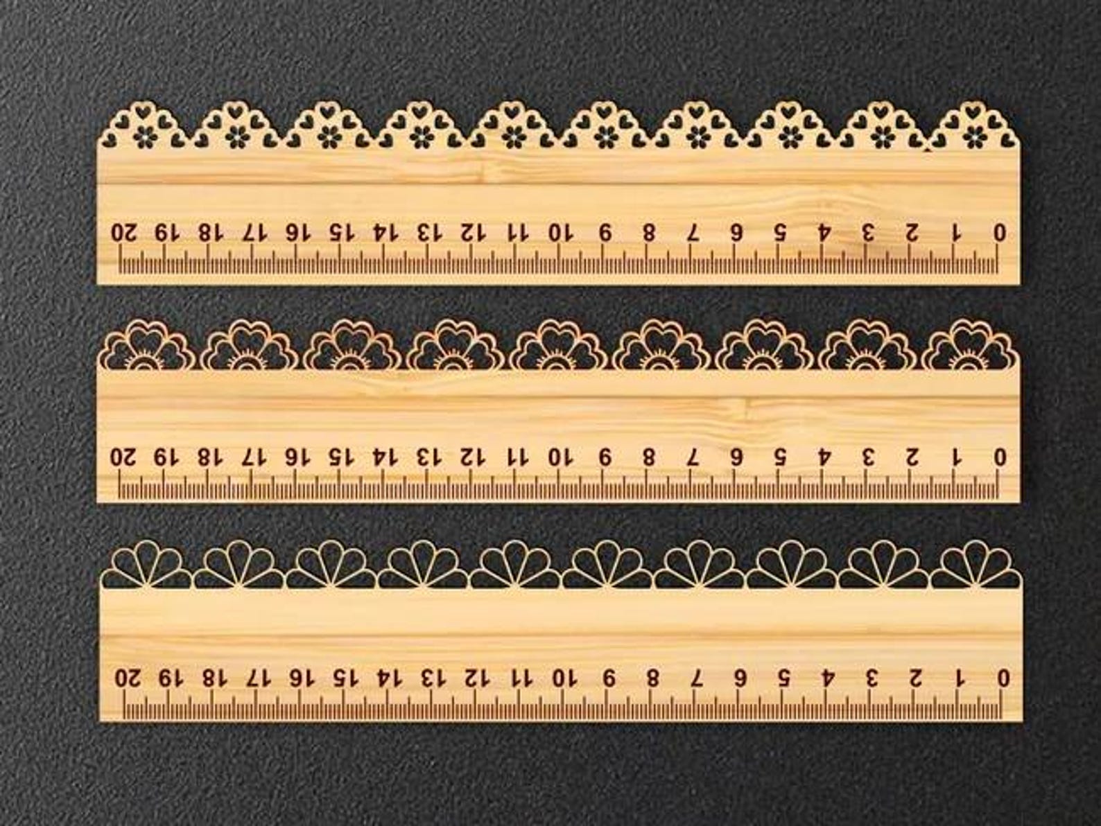 Center Ruler Dwg File Lace Ruler Laser Cut Files Bundle SVG File,3 Vector Design, Plan Laser ...