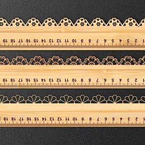 Lace Ruler Laser Cut Files Bundle SVG File,3 Vector Design, Plan Laser, Cnc Pattern, Laser Cut Model Template, Svg,Png,Dxf, Eps,Dwg,Pdf, Cdr