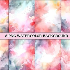 Watercolor Background Clipart, Ombre Watercolor Texture Papers, 300 Dpi Planner Paper,Ombre Background, Watercolor Splashes,Instant download