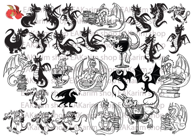 157 DRAGON SVG Bundle, Dragon Cut File, Dragon Svg, Dragons Head ...