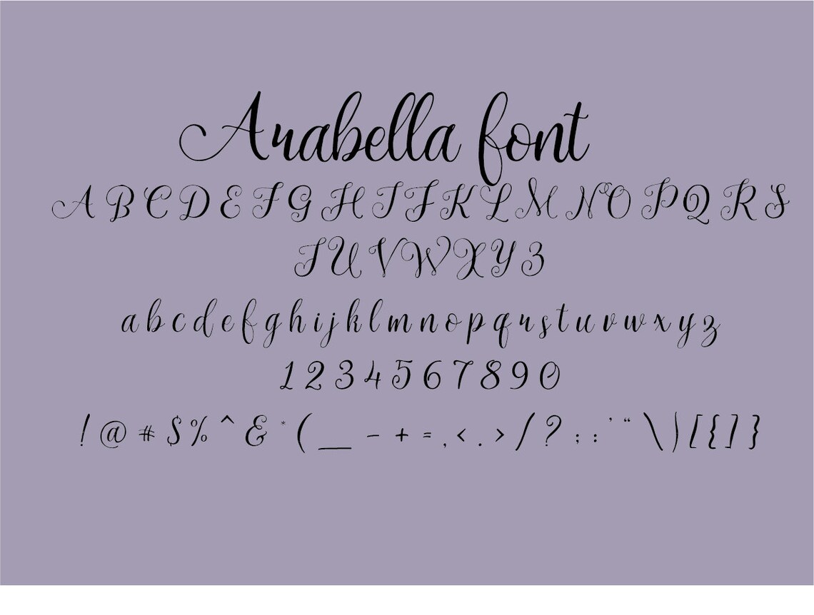 ARABELLA FONT, SVG ,png - Svg and Png Files for Cricut, Arabella ...