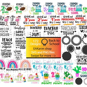TERUG NAAR SCHOOL Svg Bundel, Svg Png, Mega School svg Bundel, Leraar svg, School svg, Kids, Grades Svg, schoolbus Cut bestand Cricut Silhouet