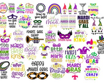 MARDI GRAS SVG Bundle, Mardi Gras Clipart Bundle, Carnival Svg, Funny Mardi Gras Svg, Beads Bling Svg, Svg files for cricut, Silhouette