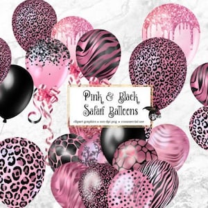 Balloons Art, Watercolor Balloon Clipart, Safari Balloons, Balloon Clipart, Birthday Balloons - PNG, Instant Download, Commercial Use