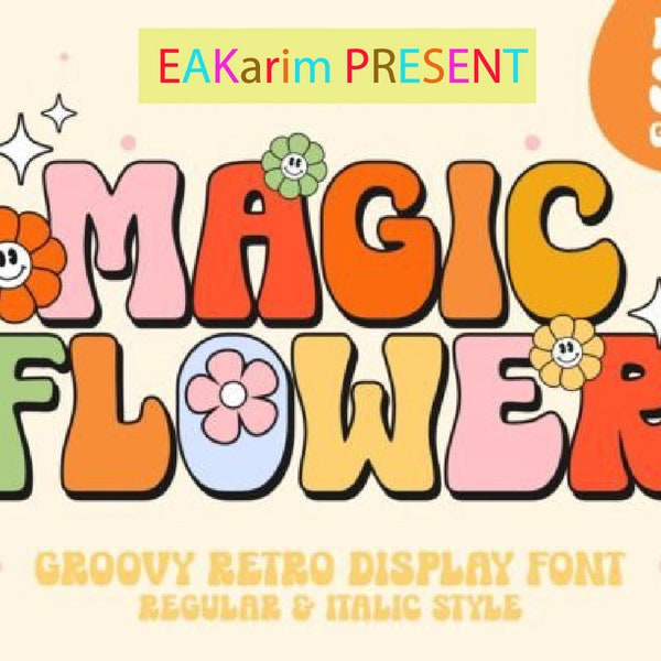 MAGIC FLOWER FONT Svg, Magic Flower Alphabet, Magic Flower Letters and numbers svg for cricut, Silhouette, Flowers signs - Instant download