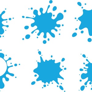 6 WATER SPLASH SVG,Water Splash Svg,Water droplets,water splash png,Splash Files for Cricut,Splash Cut Files For Silhouette,Water Drop Svg