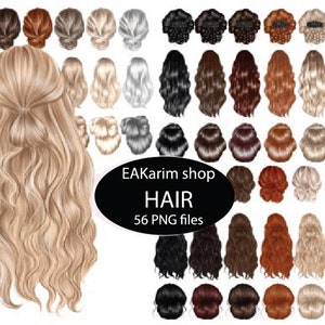 Clipart do włosów, Messy Bun Hair PNG, Niestandardowe fryzury postaci, Moda kobieca Dziewczyna Najlepsze przyjaciółki Clipart, Krótkie włosy Naturalne kręcone Clip Art
