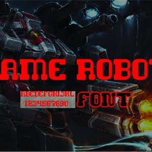 GAME ROBOT FONT svg, Game Alphabet, Robot game letters and numbers for cricut, Silhouette font - Instant download