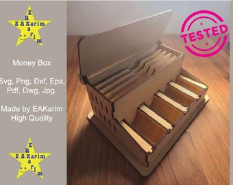 3D Money bank box bundle, 1000 and 500 euro, target piggy bank box, money holder laser cut, saving box, cash box, adventure funds svg