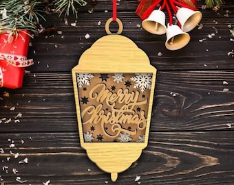 クリスマス オーナメント SVG バンドル レーザーカット ファイル、名前付きクリスマス オーナメント SVG、カスタム Glowforge ファイル、クリスマス ツリー デコレーション SVG、Cdr。