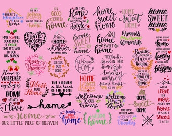 HOME SVG, WELCOME Bundle Svg, Png, Home Sweet Home, Home wall messages, Wall decorations wall Svg, Instant download Svg, Png, Eps