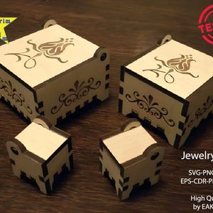 Wooden Jewelry Box, Retro Jewelry Box, Wooden Jewelry Box, Elegant Retro Gift for Her Svg, Png, Dxf, Eps, Cdr, Pdf, Dwg files.