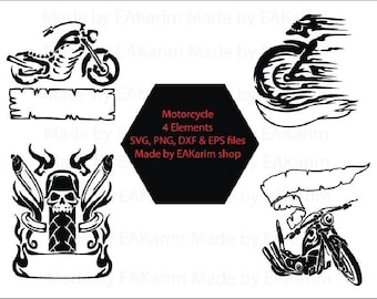 Motorcycle SVG - Ghost Rider Svg Motorcycle Digital File - Motor Bıke Svg - Motorcycle Clipart - Instant Download - Png-Eps-Svg-Dxf