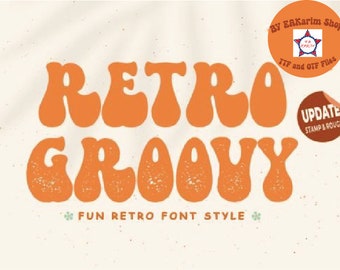 Groovy lettertype Ttf Svg Retro Groovy lettertype Groovy letters lettertype Groovy alfabet lettertype Golvend lettertype Golvende letters lettertype Golvend alfabet lettertype Digitaal lettertype