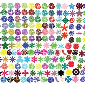 192 ROLLED FLOWER SVG,Paper flower svg cut file for Cricut Silhouette, Paper flower template svg, Wedding svg, Flower svg - Instant download