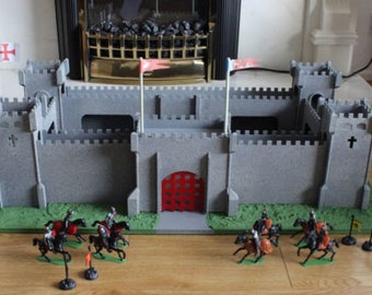 Castillo medieval de juguete de madera, Archivos cortados con láser, Archivo cnc del kit completo del castillo, Regalo para niños pequeños, Juguetes de madera, Instrucciones de montaje