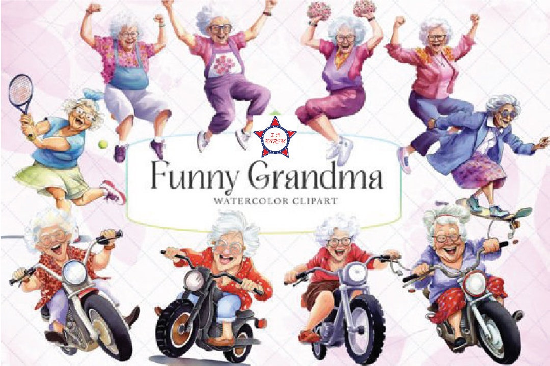 Funny Grandma Watercolor Sublimation Cute Clipart Grandfather - Etsy