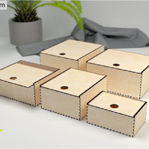 Boxes with slide lid (new design), 5 sizes - Svg / AI / Eps / Dxf Laser Cut File / Glowforge - Instant download, Digital files.