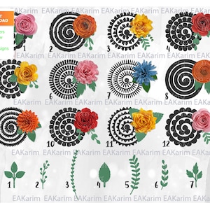 ZWIJANY KWIAT SVG z podglądem!!!,Plik cięcia papieru kwiatowego SVG dla Cricut Silhouette, Szablon papieru kwiatowego SVG, Kwiat SVG - Natychmiastowe pobranie