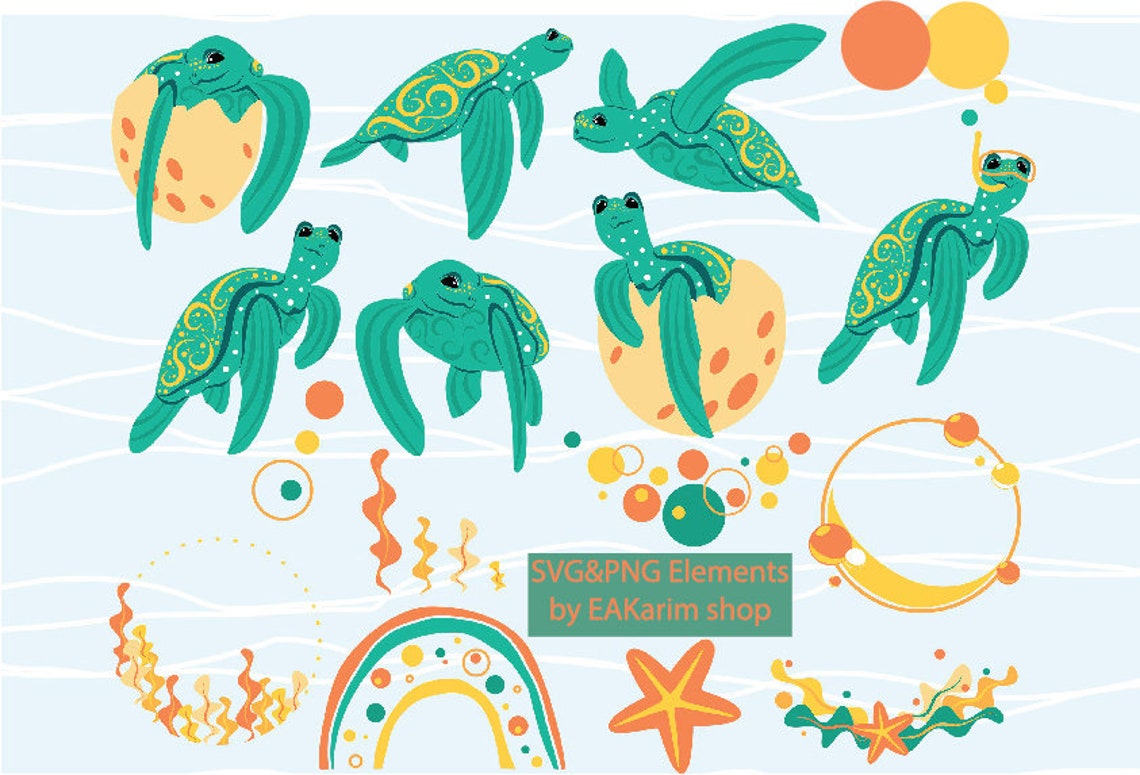 TURTLE SVG Sea Turtle Svg Cricut Turtle Svg Bundle Sea - Etsy