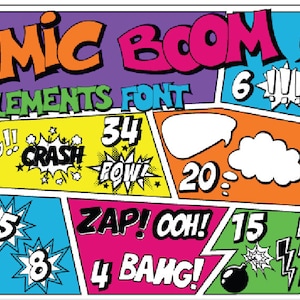 Comic Style Action Bubbles, Comic Cartoon Style, Birthday Bundle, Comic Balloon Bubble Art svg, Comic Book clipart