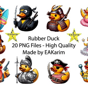 Rubber Duck Clipart bundle png, Duck tshirt, Duck tshirt png, Rubber Duck clipart,sublimation design,Commercial Use,Digital download