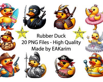 Paquete de imágenes prediseñadas de pato de goma png, camiseta de pato, camiseta de pato png, imágenes prediseñadas de pato de goma, diseño de sublimación, uso comercial, descarga digital