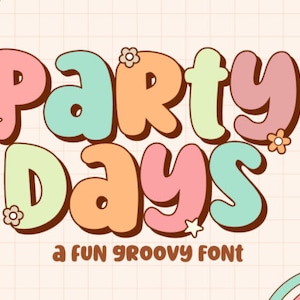 PARTY DAYS FONT Svg, Alfabeto de fiesta, Letras de fiesta y números svg para cricut, Silueta, Signos de fiesta - Descarga instantánea