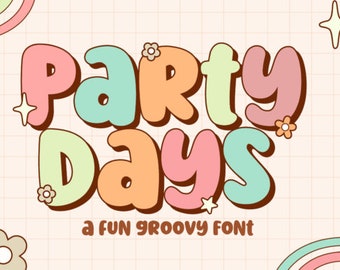 PARTY DAYS FONT Svg, Party Alphabet, Party Letters and numbers svg for cricut, Silhouette, Party signs - Instant download