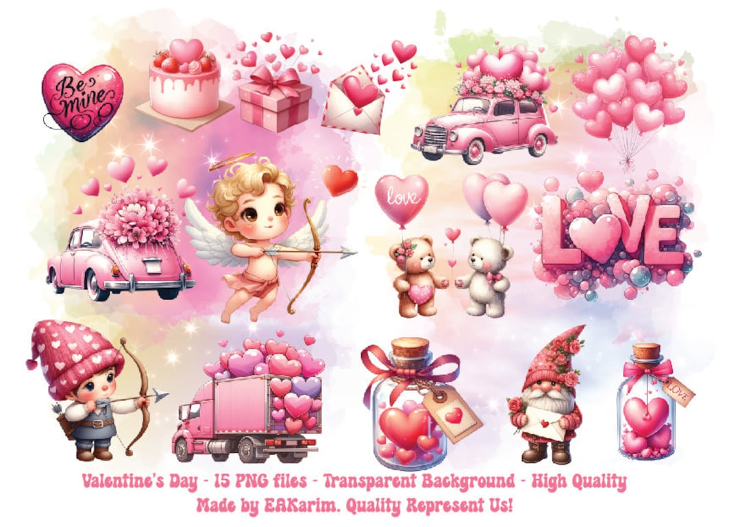 Valentines Day Collection Clipart, 37 PNG Valentines Day Clipart ...