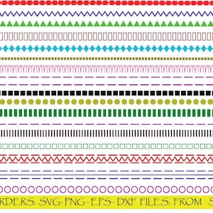 PAKIET BORDERS SVG, Elementy podziału, Elementy dekoracyjne SVG, Ornament dekoracyjny, Ornament SVG, Obramowanie sylwetki SVG, Separator tekstu SVG.