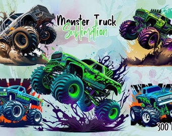 Monster Truck Clip Art, Extreme Vehicle Graphics (Digital Download)