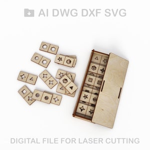 Laser Cut Domino Box Set Game Plans SVG Download, Dominoes svg, dominoes clipart, Digital files, Instant download, Comercial use.