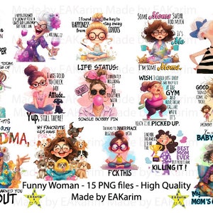 Lustige Damen Clipart, lustige Frau lächelnd Freunde, schicke Ladie, Frau Clip Art, schrullig Oma PNG, kommerzielle Nutzung, Aquarell Cartoon Oma