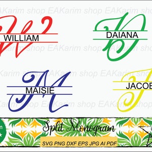 分割モノグラム SVG PNG、分割モノグラム アルファベット SVG、分割文字 SVG、Cricut 分割モノグラム SVG 26 文字 SVG PNG EPS Ai Jpg Pdf デジタル