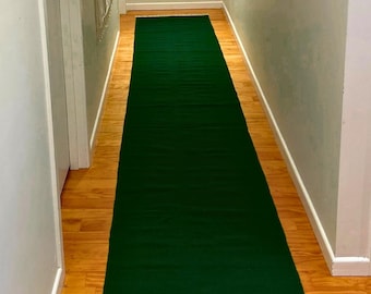Alfombra de lana verde - 100 % lana de oveja - Colección de verano - Alfombra de noche o pasillo - Alfombra de lujo verde