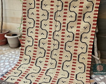 Modern Kilim Area Rug: Minimalist Living Room/Bedroom Carpet, Geometric Red/Black Stripes Runner