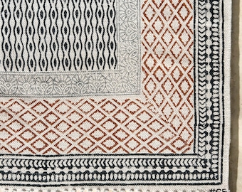 Indian Cotton Rug, Washable Hand Block Printed Rug, Indoor/Outdoor Navajo Kilim Rug - Large Living Room Area Rug, Bathroom Hallway Runner