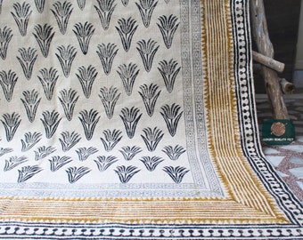 4x6 8x10 9x12 ft Indian Cotton dhurrie Rug - Vintage Hand Block Printing - Kitchen floor / Wall decor / Area rug - Outdoor Garden Yoga rug