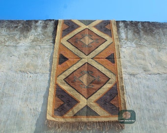 Jute/Wool Handmade Kilim Tapestry , Wall Hanging , Home Decor , Tapestry Rug, Kilim Area Rug,Vintage Wall Decor ,Traditional Rug, Runner Rug