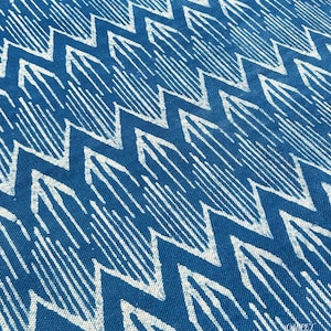 Blue Ikat Kilim Rug, Indigo Hand Block Printed Cotton Rug, Machine Washable Kilim Rug, Navajo Cotton Rug, Dark Blue Boho Rug,Living Room Rug
