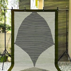 Moss Green Area Rug, Handwoven Scandinavian Wool Rug, Handmade Green Kilim Rug, Modern Boho Area Rug, Flatweave Wool Woven Custom Size Rug